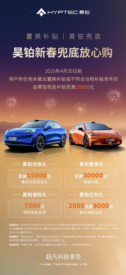 昊铂新春兜底放心购!昊铂“宠粉大手笔”先享置换补贴现金直补